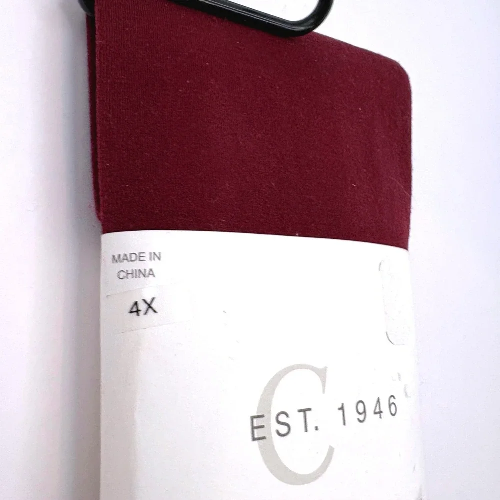 Cato Est. 1946 Plus Size 4X Tights Burgundy Maroon Opaque Hosiery Pantyhose‎ NWT